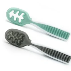 NumNum Dual Stage Pre-Spoon GOOtensils - Glacier Green & Storm Gray - cutbabycare.com | baby boutique & care hub* Clearance