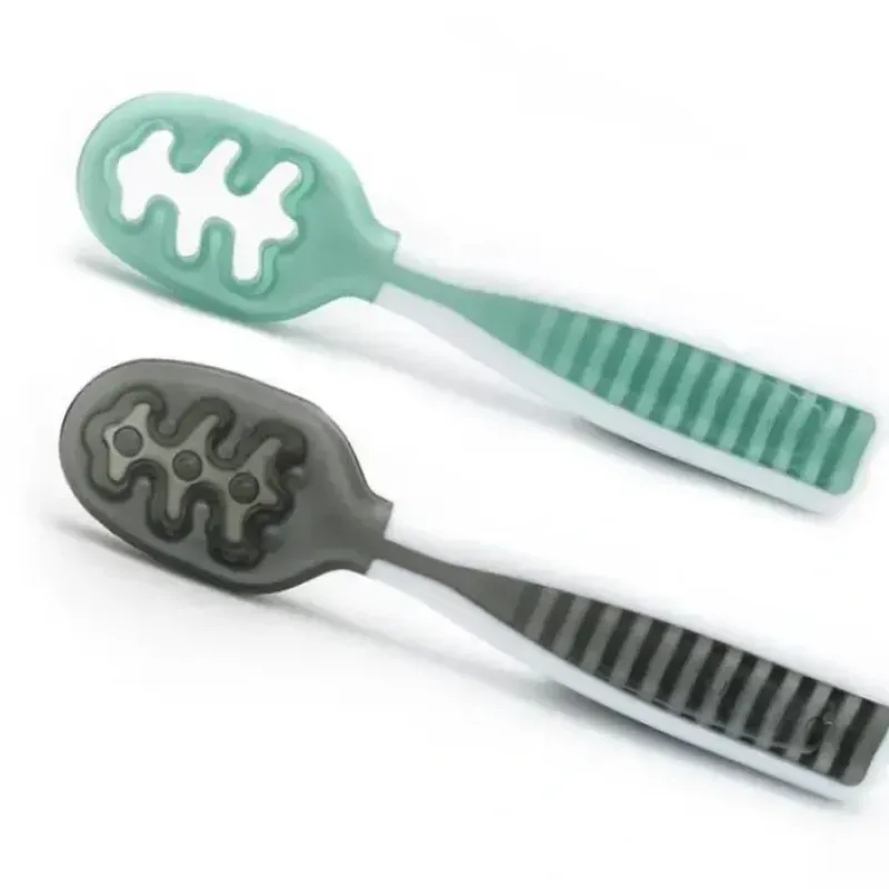 NumNum Dual Stage Pre-Spoon GOOtensils - Glacier Green & Storm Gray - cutbabycare.com | baby boutique & care hub* Clearance