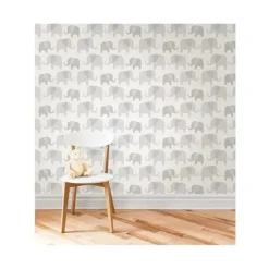 Nuwallpaper Peel and Stick Wallpaper, Gray Elephant Parade - cutbabycare.com | baby boutique & care hub* Clearance