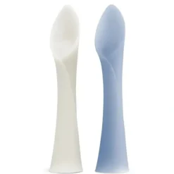 Ola Baby - 100% Silicone Soft-Tip Training Spoon For Baby Led Weaning, 2Pack, Pearl/Blueberry - cutbabycare.com | baby boutique & care hub* New