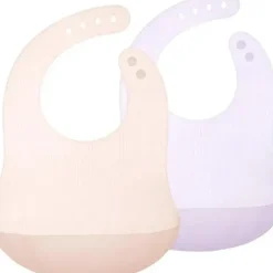 Ola Baby - Fold N Go Silicone Baby Waterproof Bib with Travel Case, 2 Pk, Coral/Lilac - cutbabycare.com | baby boutique & care hub* Fashion