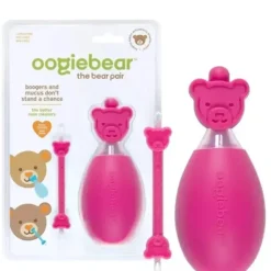 Oogiebear - Baby Bear Pair Nasal Aspirator with Booger Picker and Ear Cleaner, Raspberry Pink - cutbabycare.com | baby boutique & care hub* Best Sale