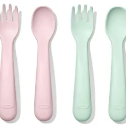 OXO - 4Pk Tot Plastic Fork and Spoon Set, Opal/Blossom - cutbabycare.com | baby boutique & care hub* Fashion