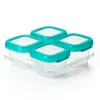 OXO Tot Baby 4oz Freezer Storage Container Set 4Pc Teal With Clear Lid And Body - cutbabycare.com | baby boutique & care hub* Shop