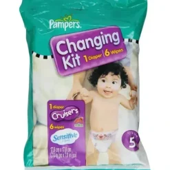 Pampers Cruisers Changing Kit (1 Diaper + 6 Wipes) - Size 5 - cutbabycare.com | baby boutique & care hub* Cheap