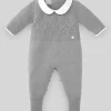 Shop All|Paz Rodriguez - Baby Boy Knit Newborn Romper Espacio, Grey - cutbabycare.com | baby boutique & care hub