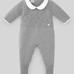 Shop All|Paz Rodriguez - Baby Boy Knit Newborn Romper Espacio, Grey - cutbabycare.com | baby boutique & care hub