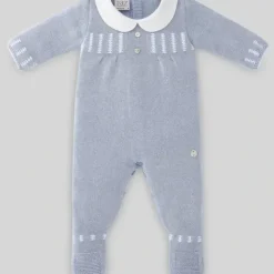 Paz Rodriguez - Baby Boy Knit Romper Neboa, Blue Cloud/Cream - cutbabycare.com | baby boutique & care hub* Flash Sale