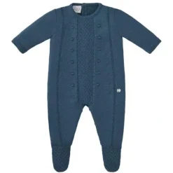 Paz Rodriguez - Baby Boy Knit Newborn Romper Teddy, Lead Blue - cutbabycare.com | baby boutique & care hub* Best Sale