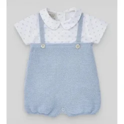 Paz Rodriguez - Baby Boy Knit Newborn Romper, Sky Blue/White - cutbabycare.com | baby boutique & care hub* Outlet