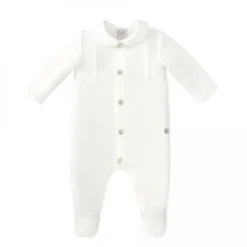 Paz Rodriguez - Baby Boy Knit Newborn Romper Dulzura, Cream - cutbabycare.com | baby boutique & care hub* Shop