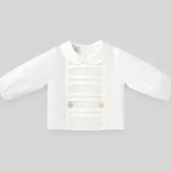 Paz Rodriguez - Baby Boy Woven Newborn Blouse Dulzura, Cream - cutbabycare.com | baby boutique & care hub* Shop