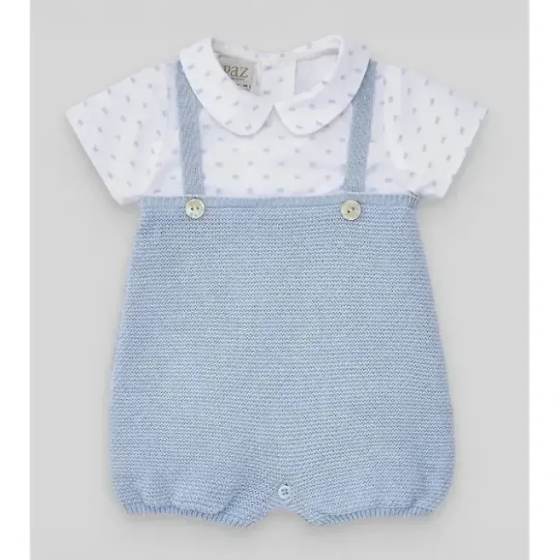 Paz Rodriguez - Baby Boy Woven Newborn Romper, Sky Blue - cutbabycare.com | baby boutique & care hub* Outlet