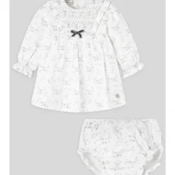 Paz Rodriguez - Baby Girl Dress & Bloomer Set Pulgarcito, Grey Pearl - cutbabycare.com | baby boutique & care hub* New