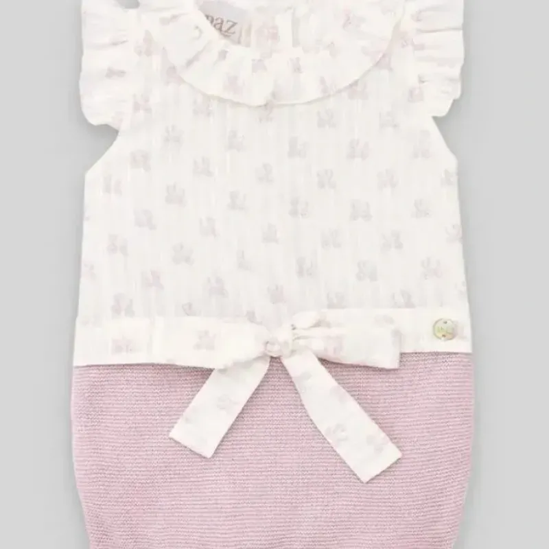 Paz Rodriguez - Baby Girl Knit Newborn Romper, Magnolia - cutbabycare.com | baby boutique & care hub* Sale