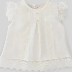Paz Rodriguez - Baby Girl Woven Short-Dress Luar, Cream - cutbabycare.com | baby boutique & care hub* Best Sale