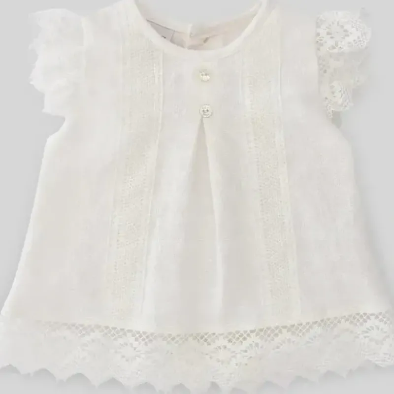 Paz Rodriguez - Baby Girl Woven Short-Dress Luar, Cream - cutbabycare.com | baby boutique & care hub* Best Sale