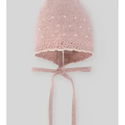 Paz Rodriguez - Baby Knit Newborn Bonnet, Powder Pink/Beige - cutbabycare.com | baby boutique & care hub* Flash Sale