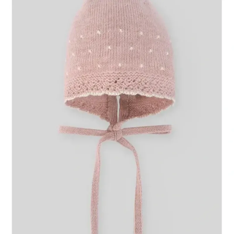 Paz Rodriguez - Baby Knit Newborn Bonnet, Powder Pink/Beige - cutbabycare.com | baby boutique & care hub* Flash Sale