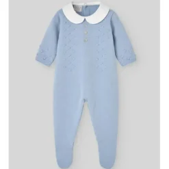Paz Rodriguez - Baby Knit Newborn Romper Glaciar, Chalk Blue - cutbabycare.com | baby boutique & care hub* Clearance