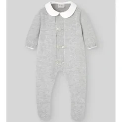 Paz Rodriguez - Baby Knit Newborn Romper Pulgarcito, Grey Pearl - cutbabycare.com | baby boutique & care hub* Store