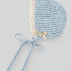 Paz Rodriguez - Baby Knit Newborn Bonnet Soo, Blue Fog/Linen - cutbabycare.com | baby boutique & care hub* Shop