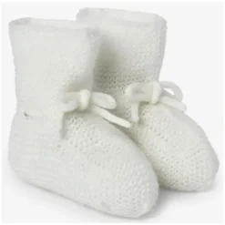 Paz Rodriguez - Baby Knit Newborn Booties Esencial, Cream - cutbabycare.com | baby boutique & care hub* Discount