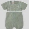 Paz Rodriguez - Baby Knit Romper Aperta, Mint Green/White - cutbabycare.com | baby boutique & care hub* Store