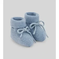 Paz Rodriguez - Baby Knit Newborn Booties Esencial, Chalk Blue - cutbabycare.com | baby boutique & care hub* Store