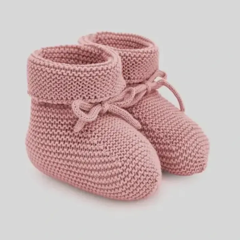 Paz Rodriguez - Baby Knit Booties Esencial, Chalk Pink - cutbabycare.com | baby boutique & care hub* Flash Sale