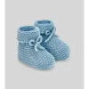 Shop All|Paz Rodriguez - Baby Knit Newborn Booties, Blue Indigo - cutbabycare.com | baby boutique & care hub