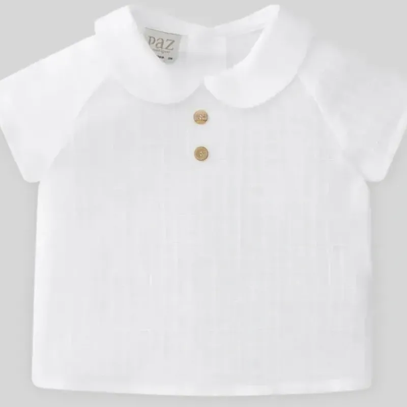 Paz Rodriguez - Baby Unisex Woven Shirt Merlo, White - cutbabycare.com | baby boutique & care hub* Shop