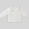 Paz Rodriguez - Baby Unisex Woven Blouse Esencial, White/Chalk Pink - cutbabycare.com | baby boutique & care hub* Store