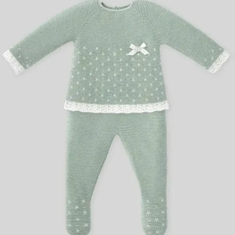 Paz Rodriguez - Take Me Home Set Knit Sweater & Leggins Nidos, Powder Green/Cream - cutbabycare.com | baby boutique & care hub* Outlet