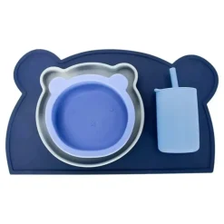 Shop All|4pc Annabel Trends Bear Dinner Set Silicone Baby Placemat Plate/Bowl/Cup Set 0m+ - cutbabycare.com | baby boutique & care hub