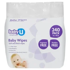 Shop All|240pc BabyU Baby/Infant/Kids Alcohol/Fragrance Free Absorbent Wet Wipes - cutbabycare.com | baby boutique & care hub
