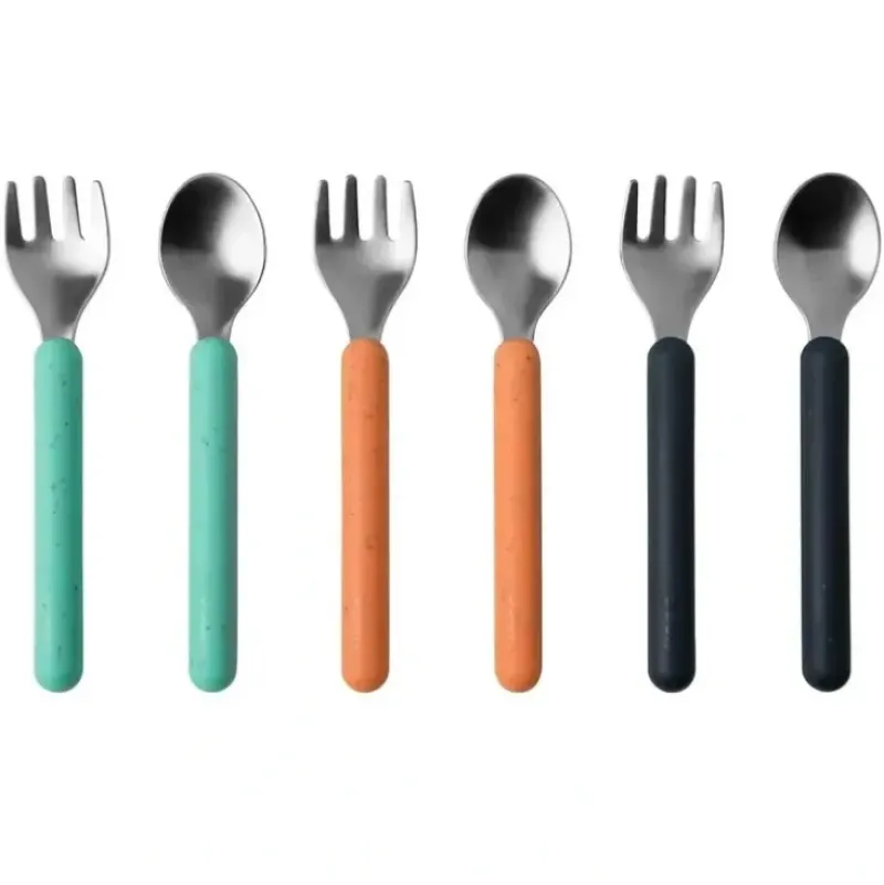 Shop All|6pc Boon Chow Baby/Toddler Stainless Steel Utensils Mint/Orange/Navy 18M+ - cutbabycare.com | baby boutique & care hub