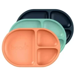 Shop All|3pc Boon CHOW Mint Multi Color Toddler/Kids/Childrens Silicone Divided Plate - cutbabycare.com | baby boutique & care hub