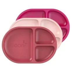 Shop All|3pc Boon CHOW Pink Multi Color Toddler/Kids/Childrens Silicone Divided Plate - cutbabycare.com | baby boutique & care hub