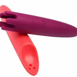 Shop All|2pc Boon JAB Silicone Food Utensils Feeding Feeder 1y+ Baby/Toddler Coral/PP - cutbabycare.com | baby boutique & care hub