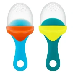 Shop All|2pc Boon Pulp Silicone Feeder Food/Fruit/Vegetable Pacifier Baby 6m+ Blue/Orange - cutbabycare.com | baby boutique & care hub