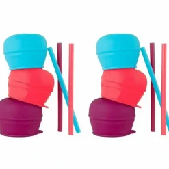 Shop All|6pc Boon Snug Straw Baby/Girl/12m+/Infant Universal Cup Cover/Lid Pink/Blue/PP - cutbabycare.com | baby boutique & care hub