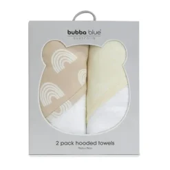 Bath Potty|2pc Bubba Blue Nordic Hooded Bathing Towel, Vanilla/Latte - cutbabycare.com | baby boutique & care hub