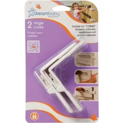 Shop All|2pc dreambaby Baby/Toddler Safety/Protection Cabinet/Drawer Angle Lock/Latch WHT - cutbabycare.com | baby boutique & care hub