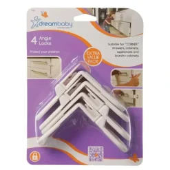 Shop All|4pc dreambaby Drawer/Cabinet Baby/Childrens Safety Angle Latches/Lock White 10cm - cutbabycare.com | baby boutique & care hub