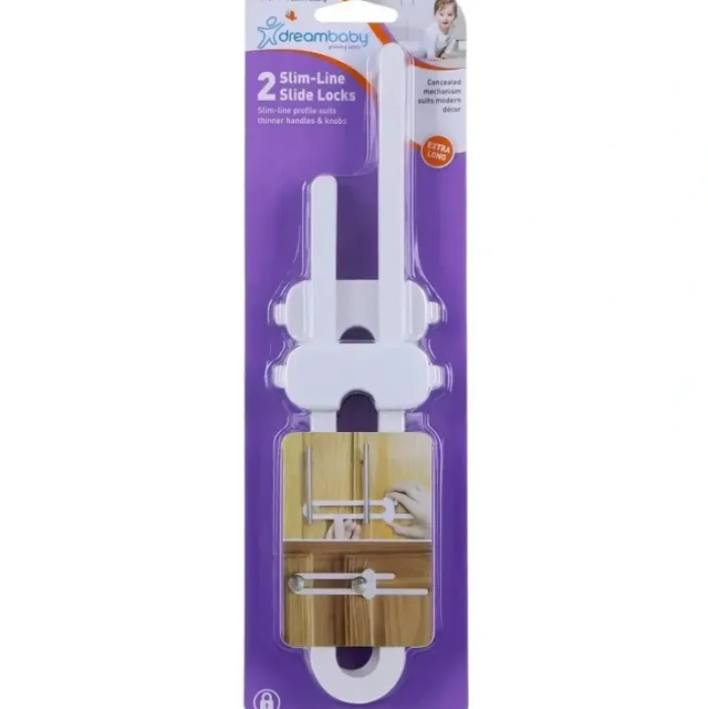 Shop All|2pc dreambaby Slim-Line Slide Cabinet Knob/D Shape Handle Kids/Baby Safety Lock - cutbabycare.com | baby boutique & care hub