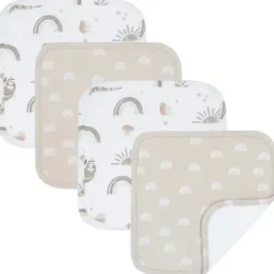 Bath Potty|4pc Living Textiles Baby/Infant Children's Cotton Wash Cloths Sloth/Rainbow - cutbabycare.com | baby boutique & care hub