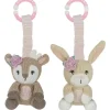 Stroller|2pc Living Textiles Baby/Newborn Cotton Knitted Stroller Toys Fawn & Bunny - cutbabycare.com | baby boutique & care hub