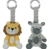 Stroller|2pc Living Textiles Baby/Newborn Cotton Knitted Stroller Toys Zebra & Lion - cutbabycare.com | baby boutique & care hub
