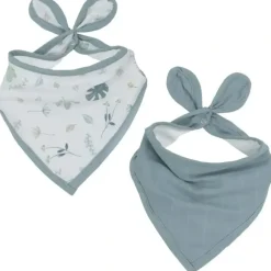 Shop All|2pc Living Textiles Organic Cotton Muslin Bandana Feeding Bibs Banana Leaf/Teal - cutbabycare.com | baby boutique & care hub
